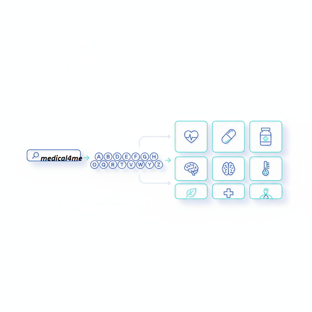 Infographic to find medicine by symptoms with A–Z steps