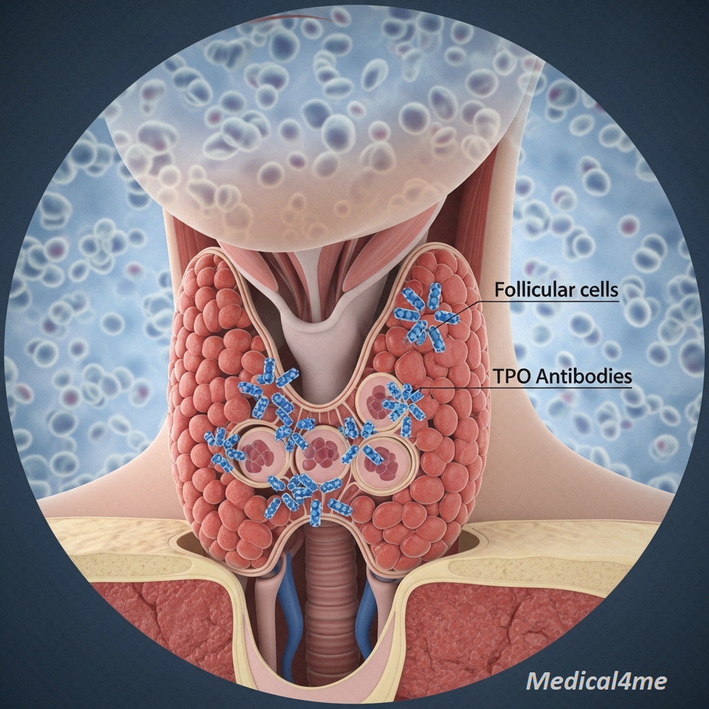Hypothyroidism Medical Diagram Medical Illustration showing Hypothyroidism anatomy and affected areas